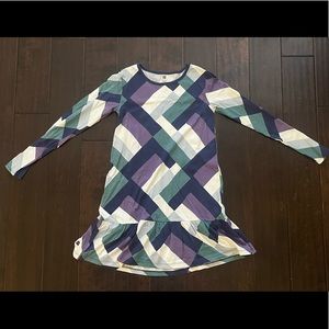 Girls’ Tea Collection Dress - Blue, Purple, and White